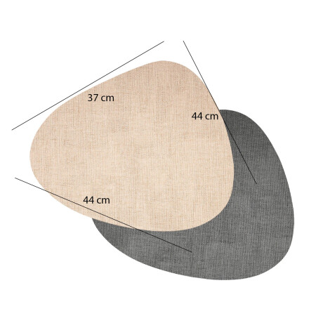 Mantel Individual Doble Cara Triangular Premium Tex en PVC Rosa/gris