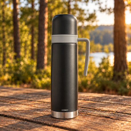 Termo Ac. Inox 0,50Lts Manija Pico Cebador Paris Comet Negro