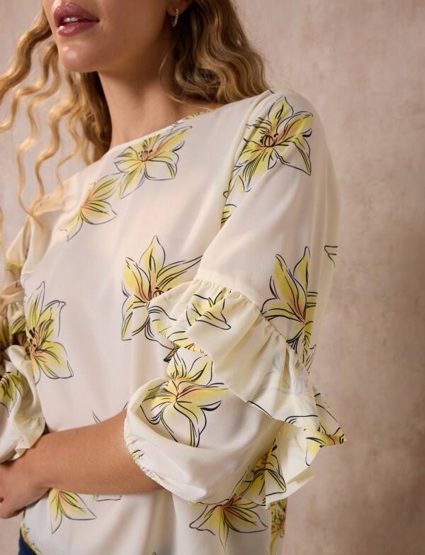 Blusa Manga Volados AMARILLO/MULTI