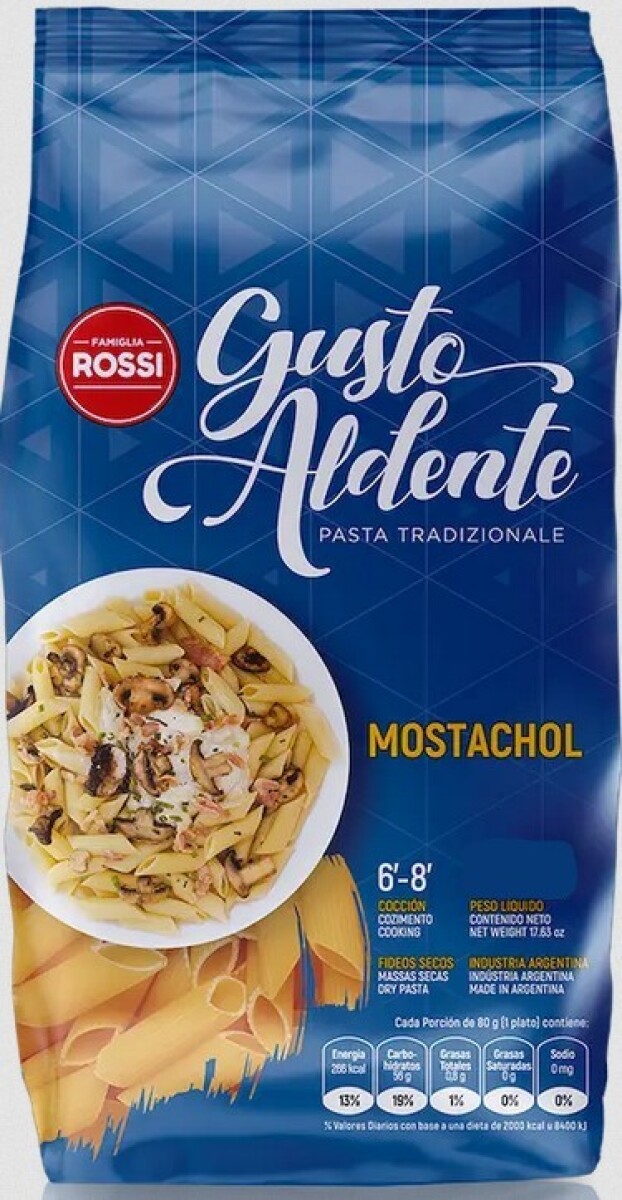 FIDEOS NATURAL GUSTO ALDENTE 400G MOSTACHOL 