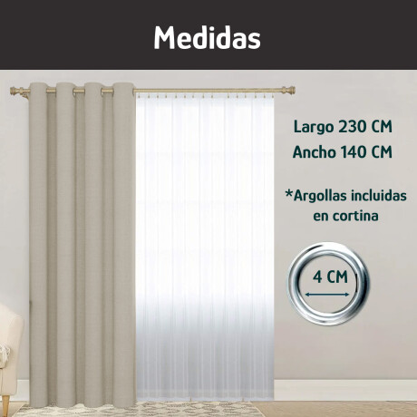 Set x2 Cortina Blackout 140x230 Cm Living Dormitorio Gris Gaspeado Claro
