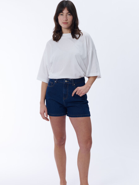 Short Jean Básico Azul Oscuro