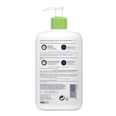 Limpiadora hidratante rostro y cuerpo CeraVe 473ml Limpiadora hidratante rostro y cuerpo CeraVe 473ml