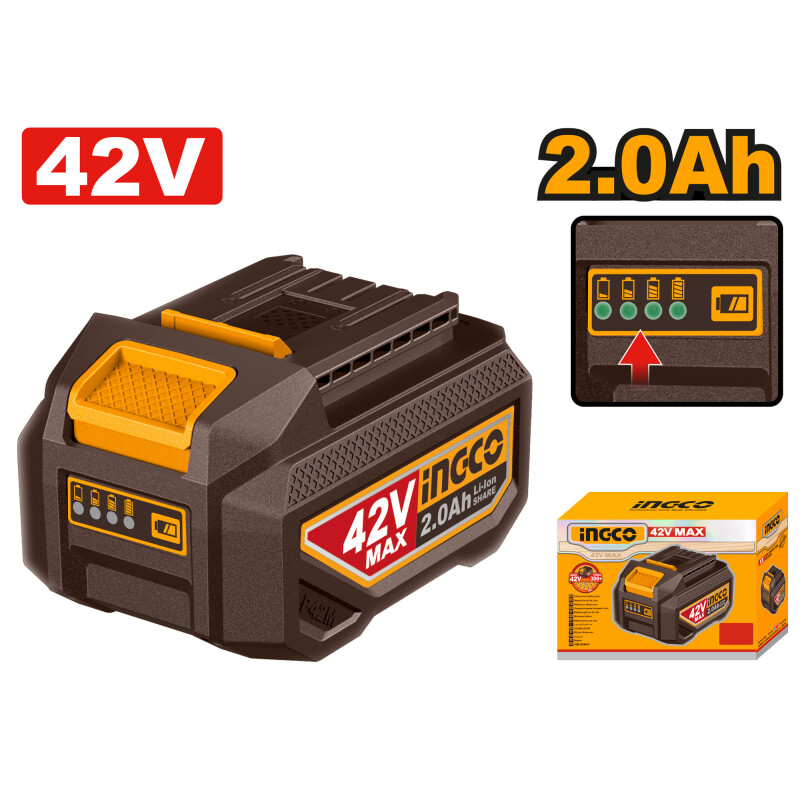 BATERIA 42V 2.0AH LITIO INGCO PARA LINEA P42M FBLI42201 BATERIA 42V 2.0AH LITIO INGCO PARA LINEA P42M FBLI42201