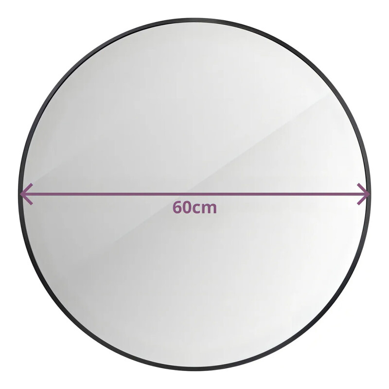 Espejo Grande Circular 60cm, Marco Negro De Hierro De Pared - Negro Espejo Grande Circular 60cm, Marco Negro De Hierro De Pared - Negro
