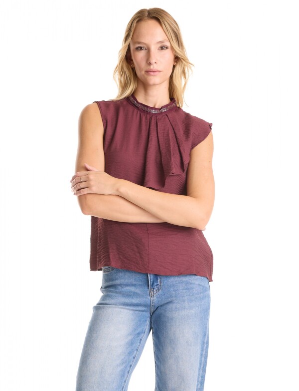 Blusa S/m Det Capas BORDEAUX
