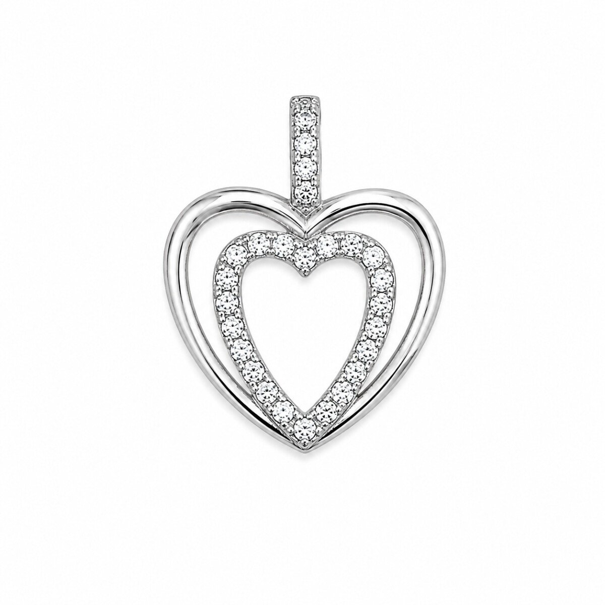Dije Corazón Plata 925 -Piedra Zirconia-CP8642 - conpiedra 