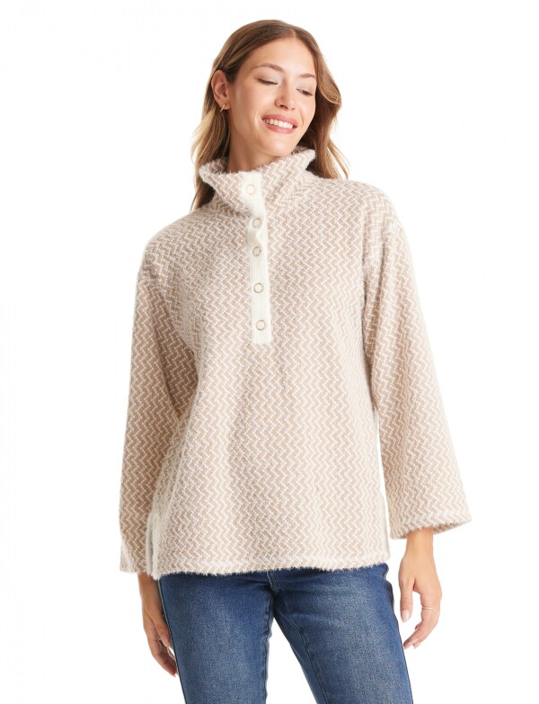 Buzo Zigzag Mohair BEIGE/MULTI