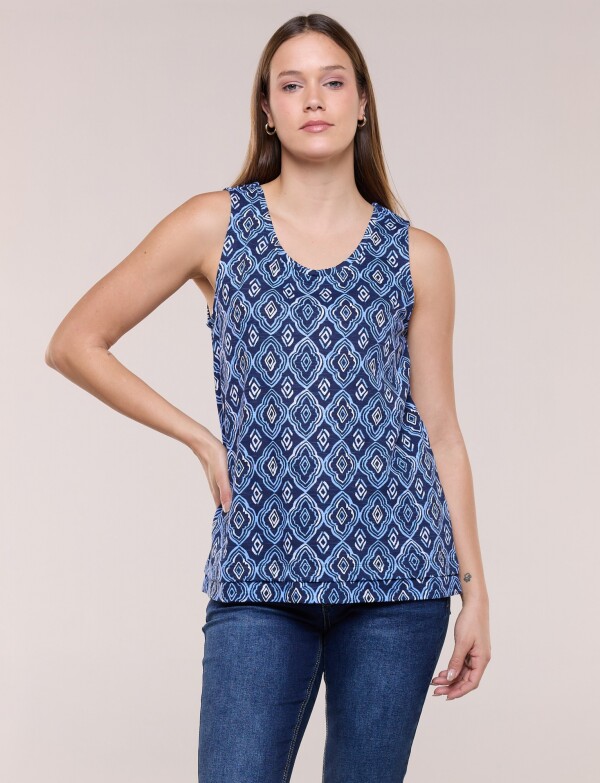 Blusa Estampad0 Geométrica AZUL/MULTI