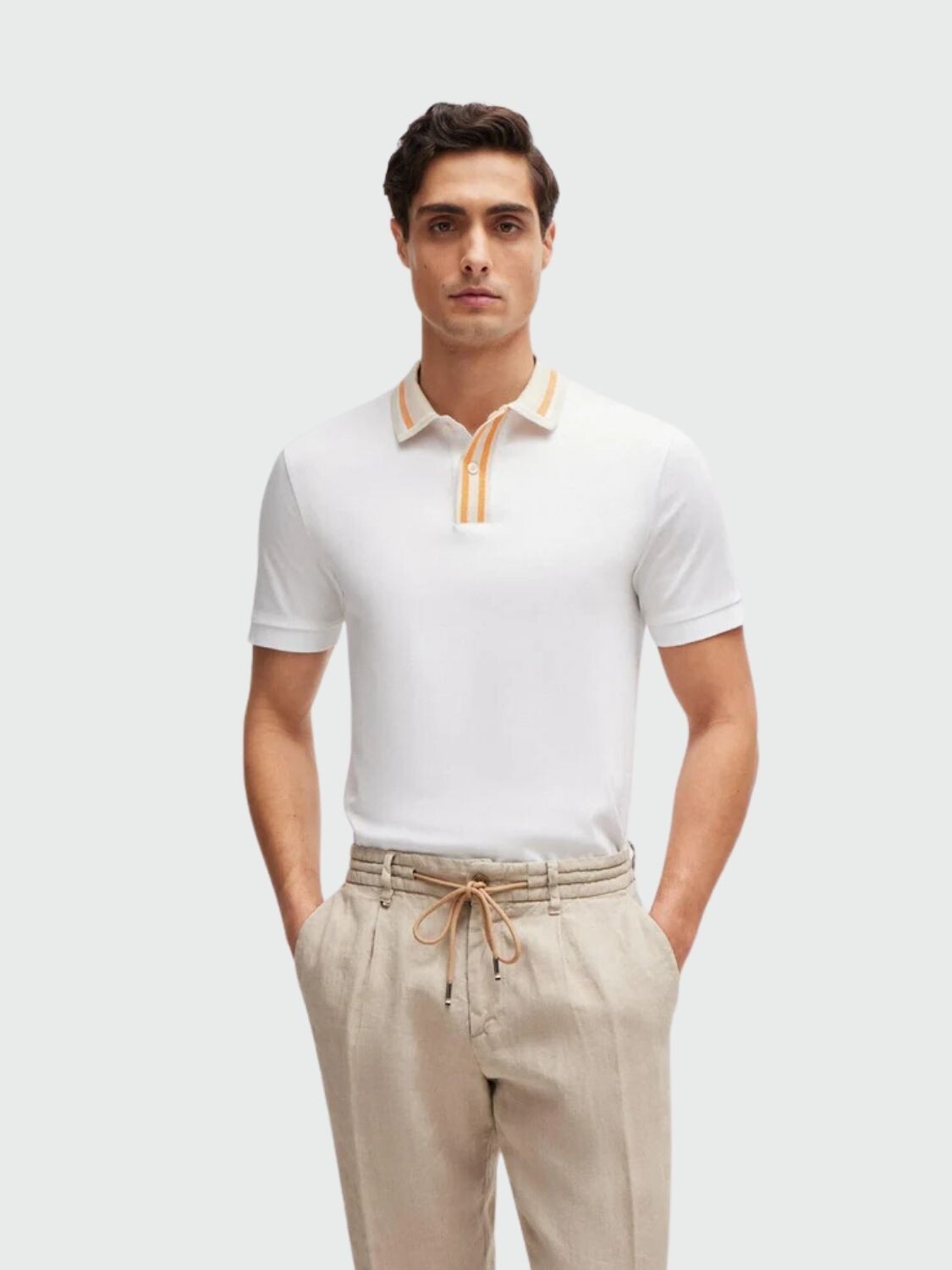 Hugo Boss - Remera slim fit de algodón, PHILLIPSON Blanco