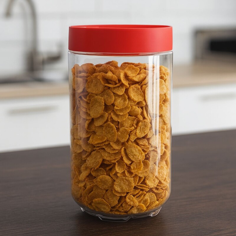 Frasco hermético plástico 900ml ROJO