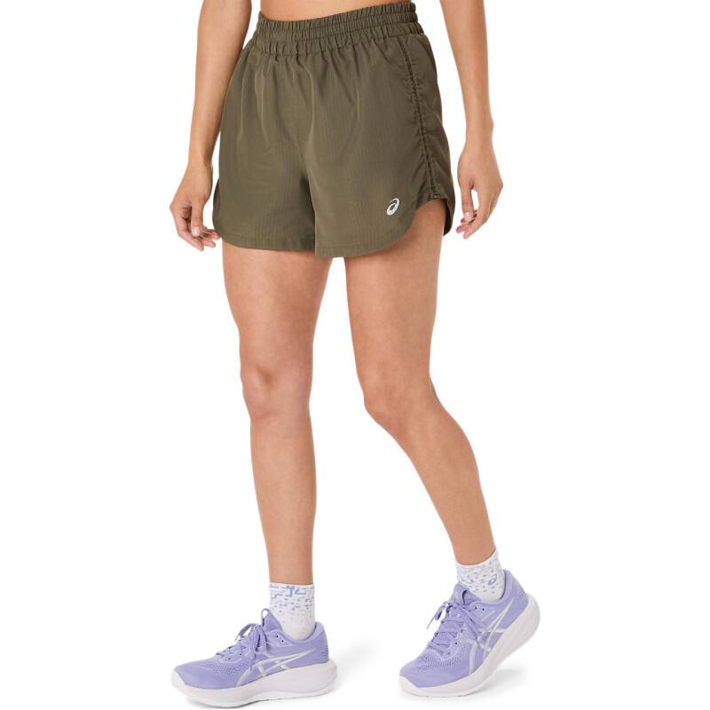 Short Running Nagino Run Adjustable 4In Short Mujer Dark Olive