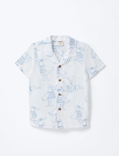 CAMISA INFANTIL CON ESTAMPADO AZUL