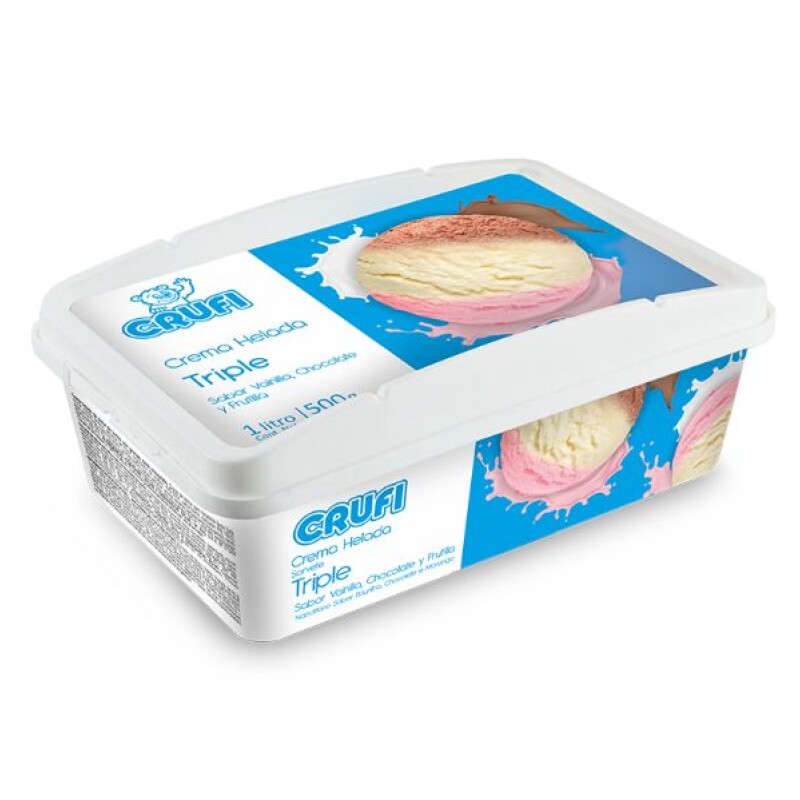 HELADO TRIPLE VAINILLA, CHOCO Y FRUTILLA 1LT CRUFI +SOLO MALDONADO O WEB+ HELADO TRIPLE VAINILLA, CHOCO Y FRUTILLA 1LT CRUFI +SOLO MALDONADO O WEB+