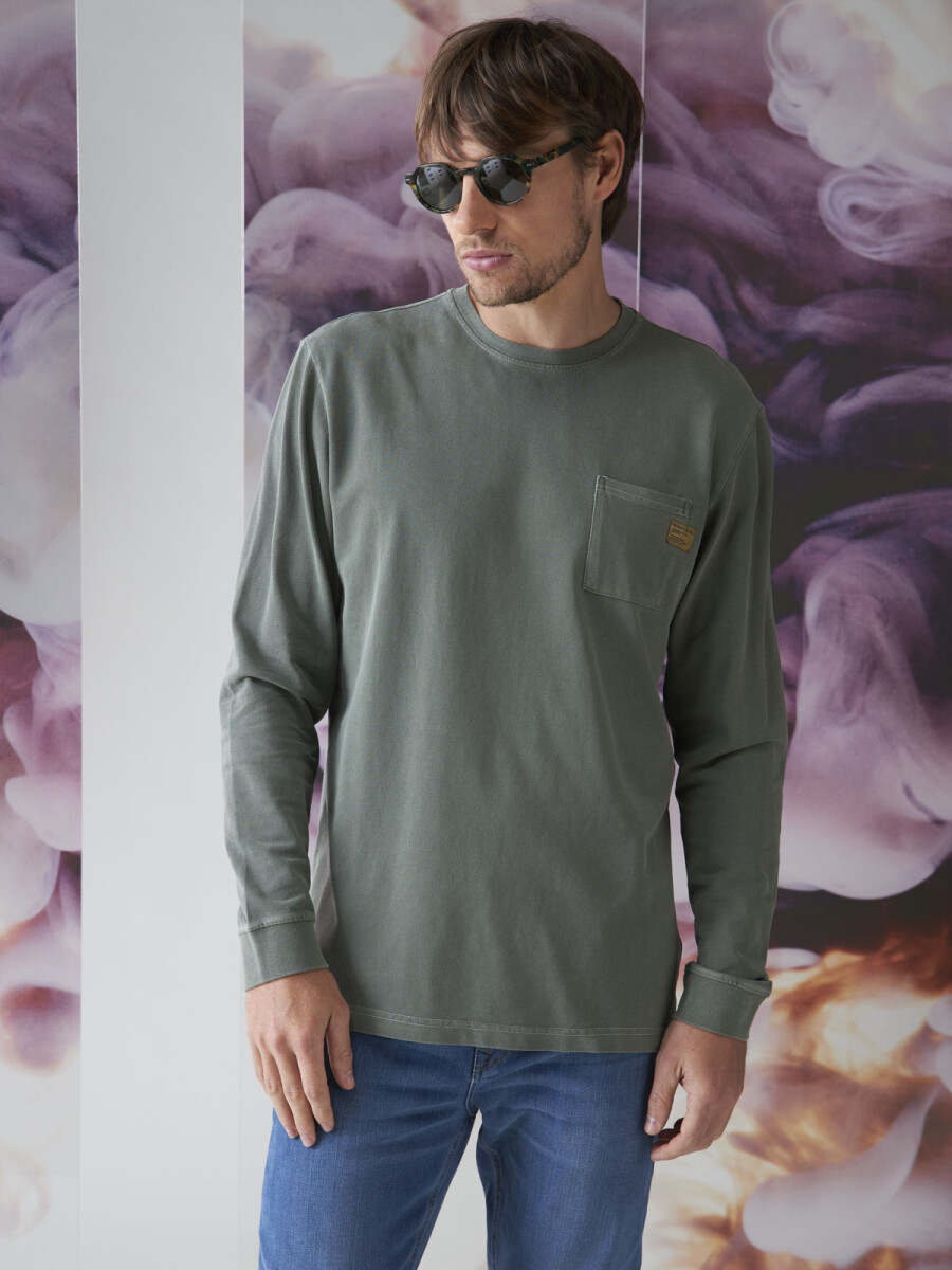 T-SHIRT TAZ PIQUE L/S - VERDE MILITAR 