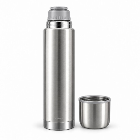 Termo Bala Acero Inoxidable 750Ml Mantiene Frío Calor Comet Plateado