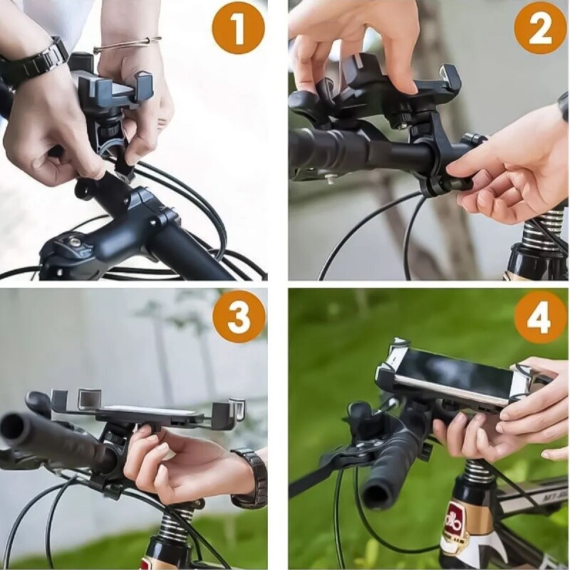 Soporte Celular Bicicleta Moto Monopatin Manubrio 360° Negro Soporte Celular Bicicleta Moto Monopatin Manubrio 360° Negro