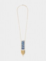 Collar Largo Colgante De Piedra azul