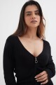 Sweater con cierre frontal NEGRO