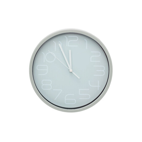 Reloj de pared 28 cm diámetro borde blanco fondo celeste Sc