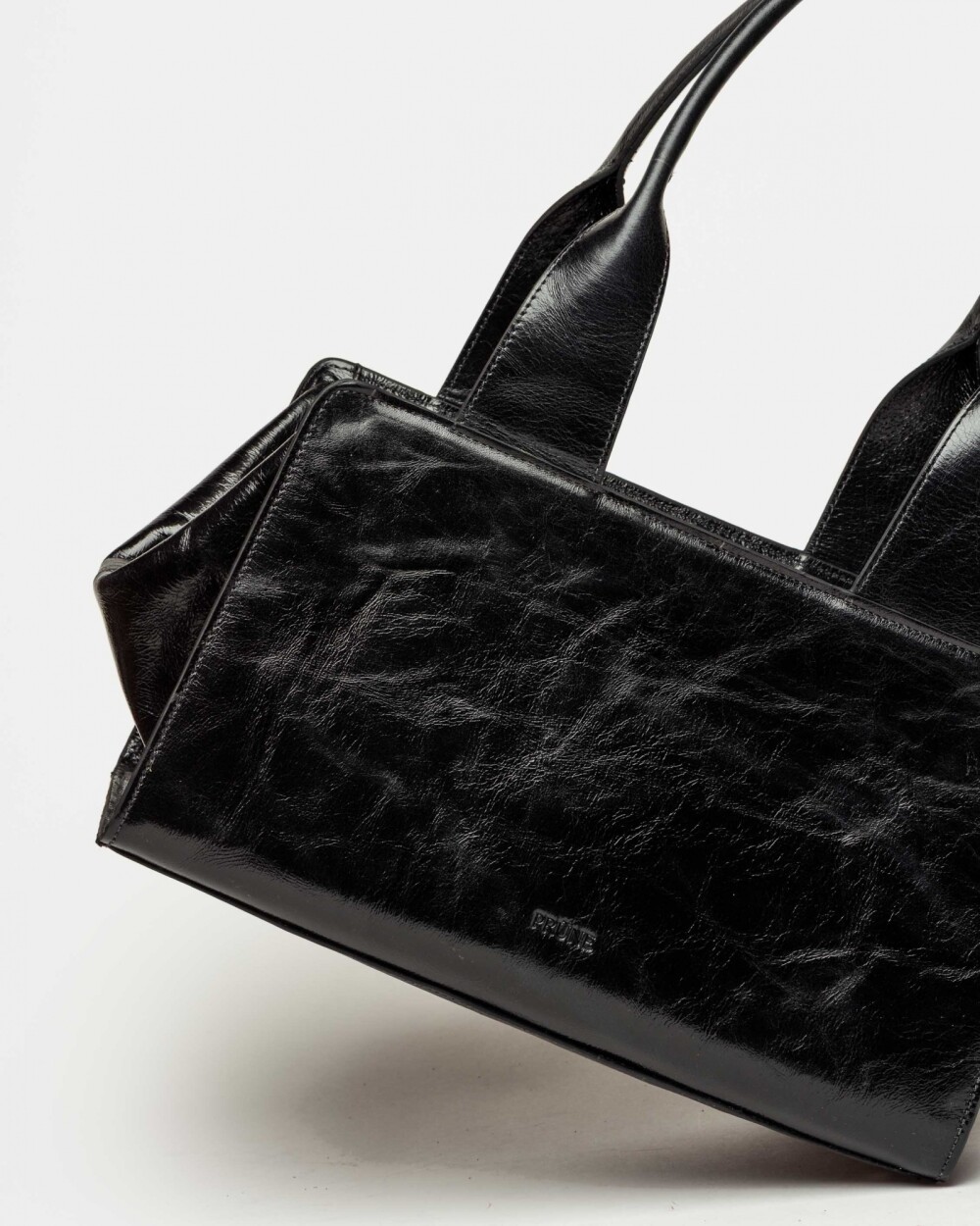 Bolso Mila en cuero arrugado Negro