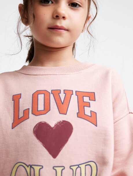 BUZO INFANTIL CON ESTAMPA - MARRÓN ROSADO