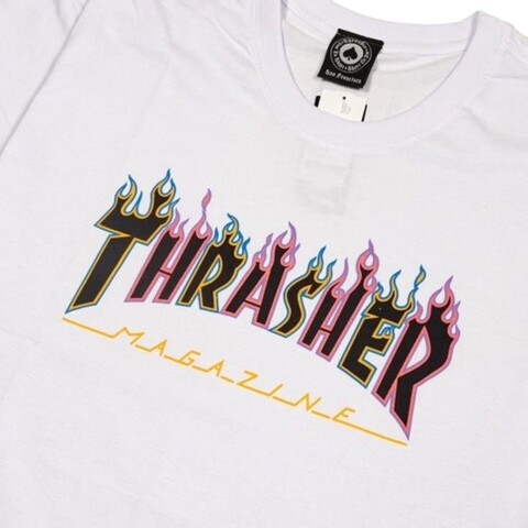 Trasher Double Flame Neon White