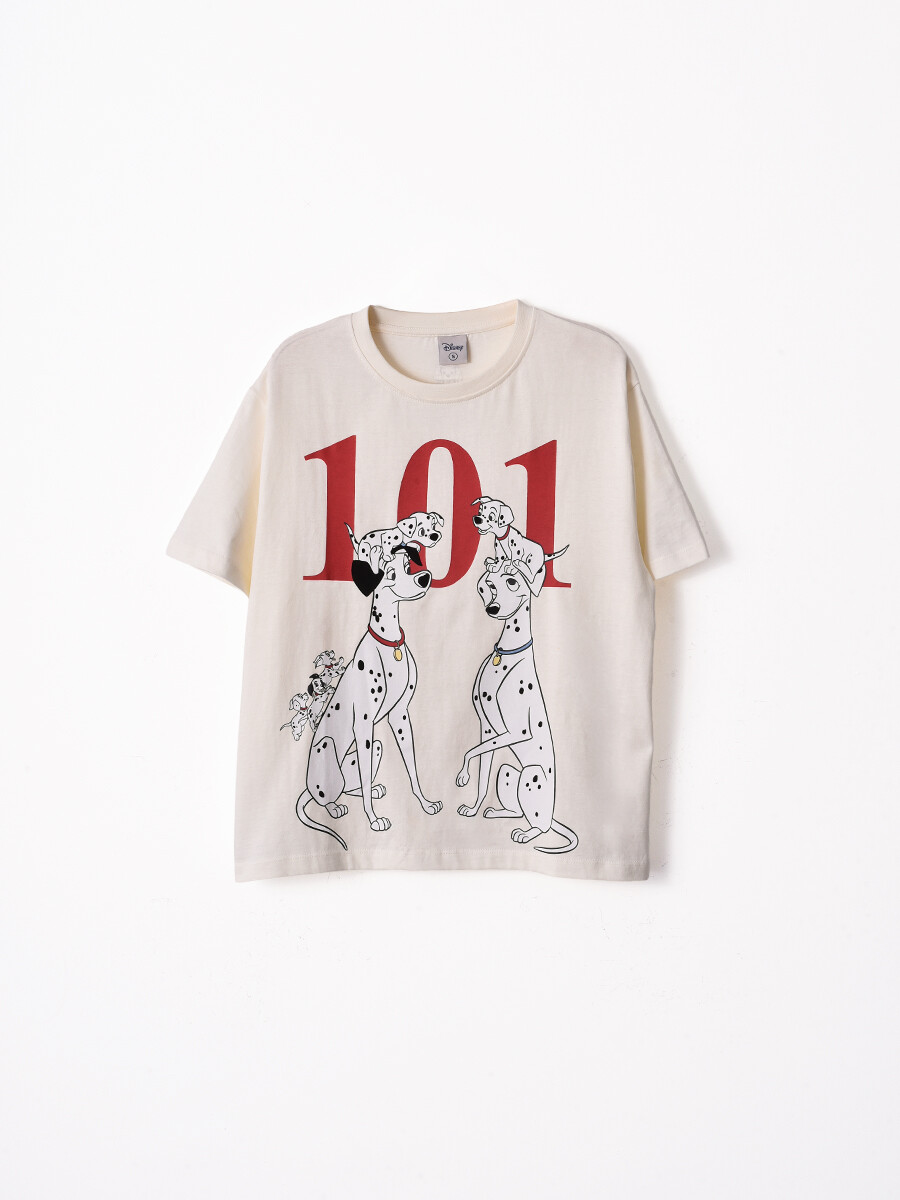 REMERA 101 DALMATAS - OFF WHITE 