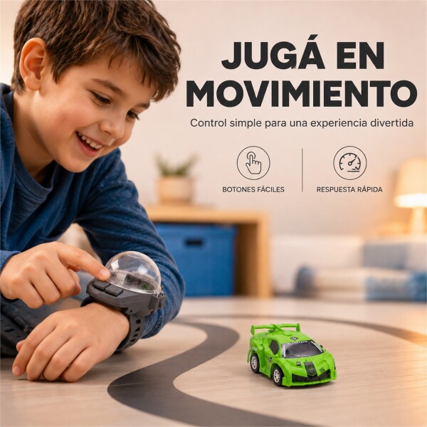 Auto a Control Remoto con Pulsera y Cápsula de Guardado Verde 1