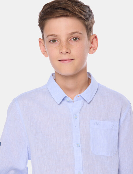 CAMISA DE LINO Celeste