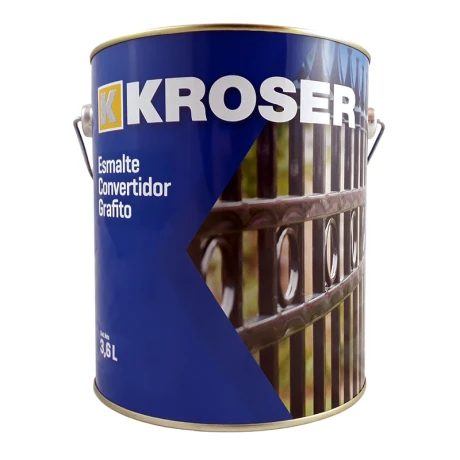 ESMALTE CONVERTIDOR SATINADO GRAFITO OSCURO 0.9L KROSER ++ N/a