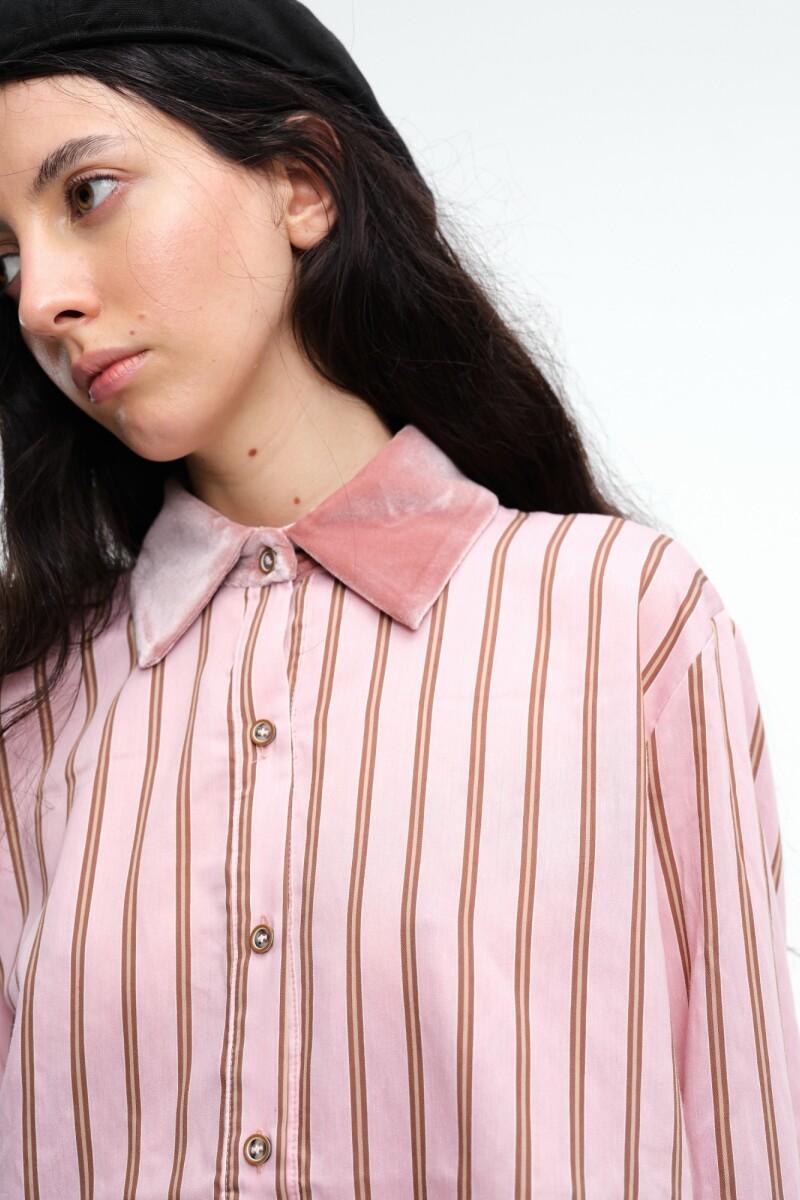 CAMISA COMBINADA VELVET Rosa
