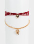 Collares Cortos Con cruz Collar Corto Con Cruz Y Corazón - Dorado