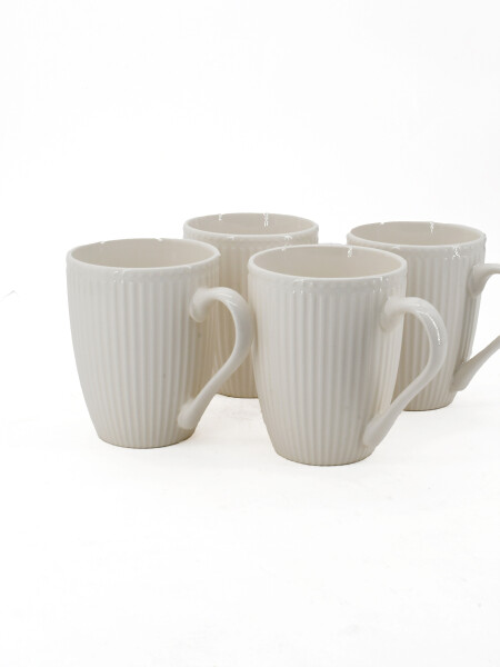 TAZA BLANCA PACK X4 BLANCO