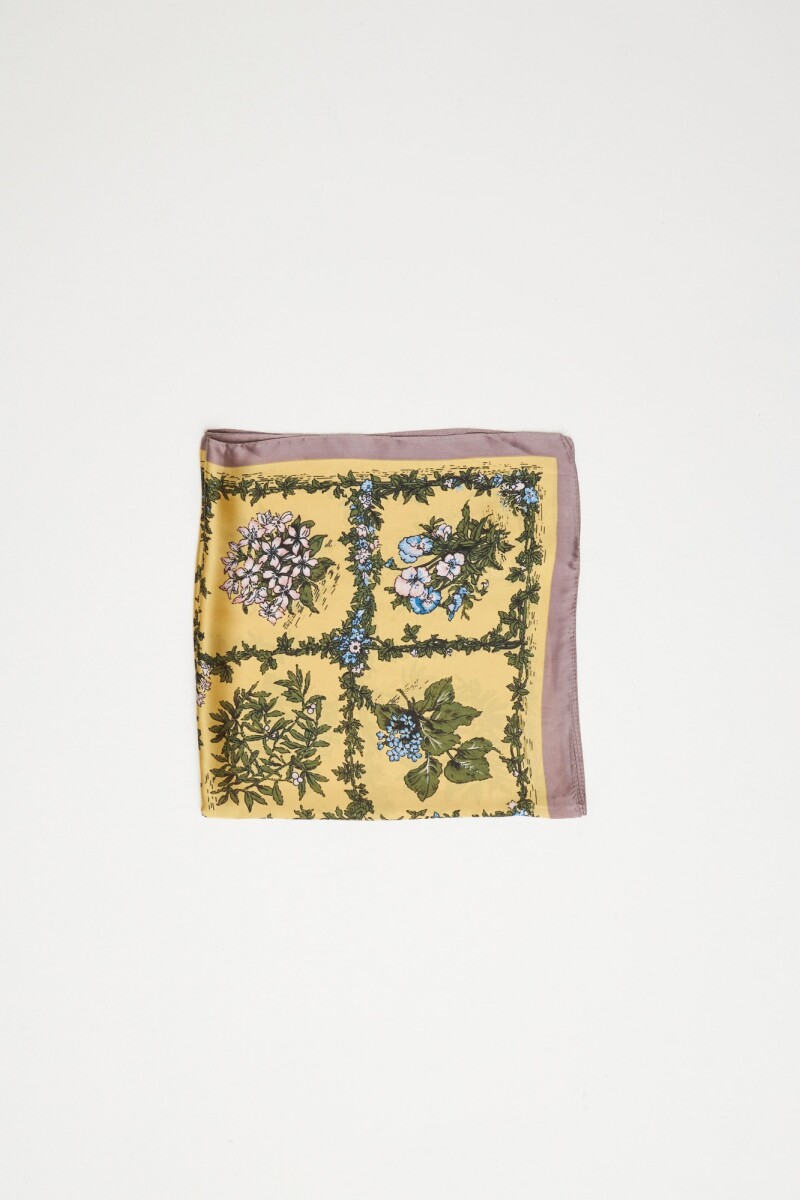 Pañuelo estampado floral crudo