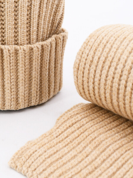 GORRO Y BUFANDA BEIGE (V)