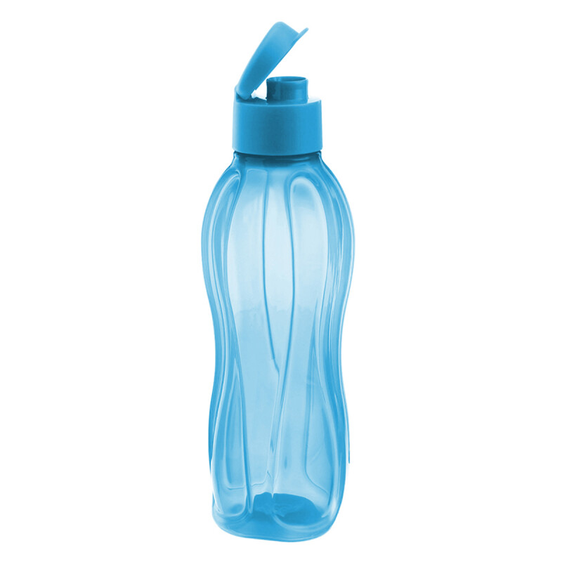 Botella caramañola plástica con tapón 800 ml CELESTE