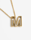 Cadena Corta con Dije Metal Collar Acero Inicial M - Dorado