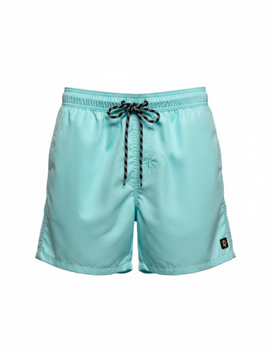 Short de baño liso verde agua