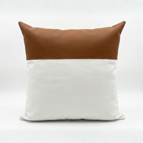 Almohadion 50x50 Cuero Tostado Pilar Crudo