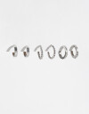 Aros Argollas Set Metal Set De Argollas - Plateado Rodio