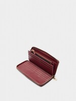 Cartera Con Textura Y Cierre De Cremallera rojo