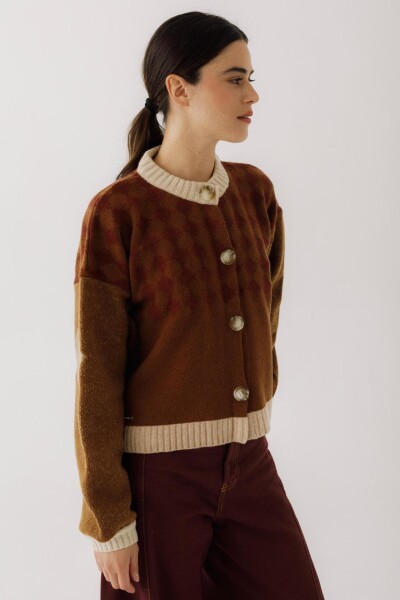 Cardigan Rombos Camel PRE VENTA