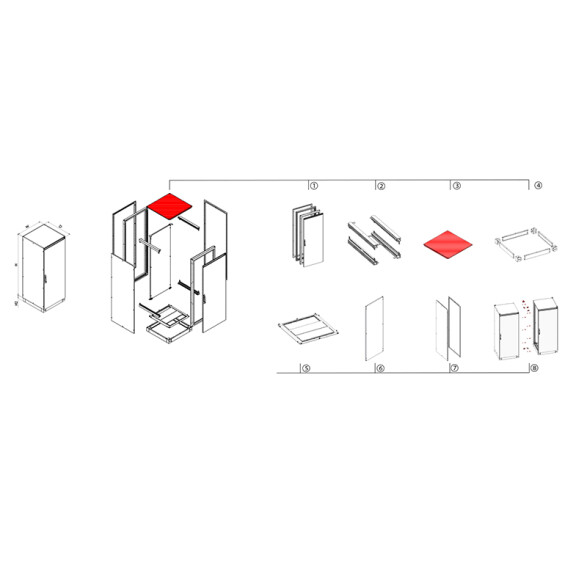 Techo para montaje de tablero eléctrico 800x800mm TKP0024