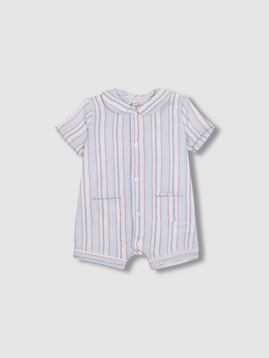 Pijama De Rayas Gris