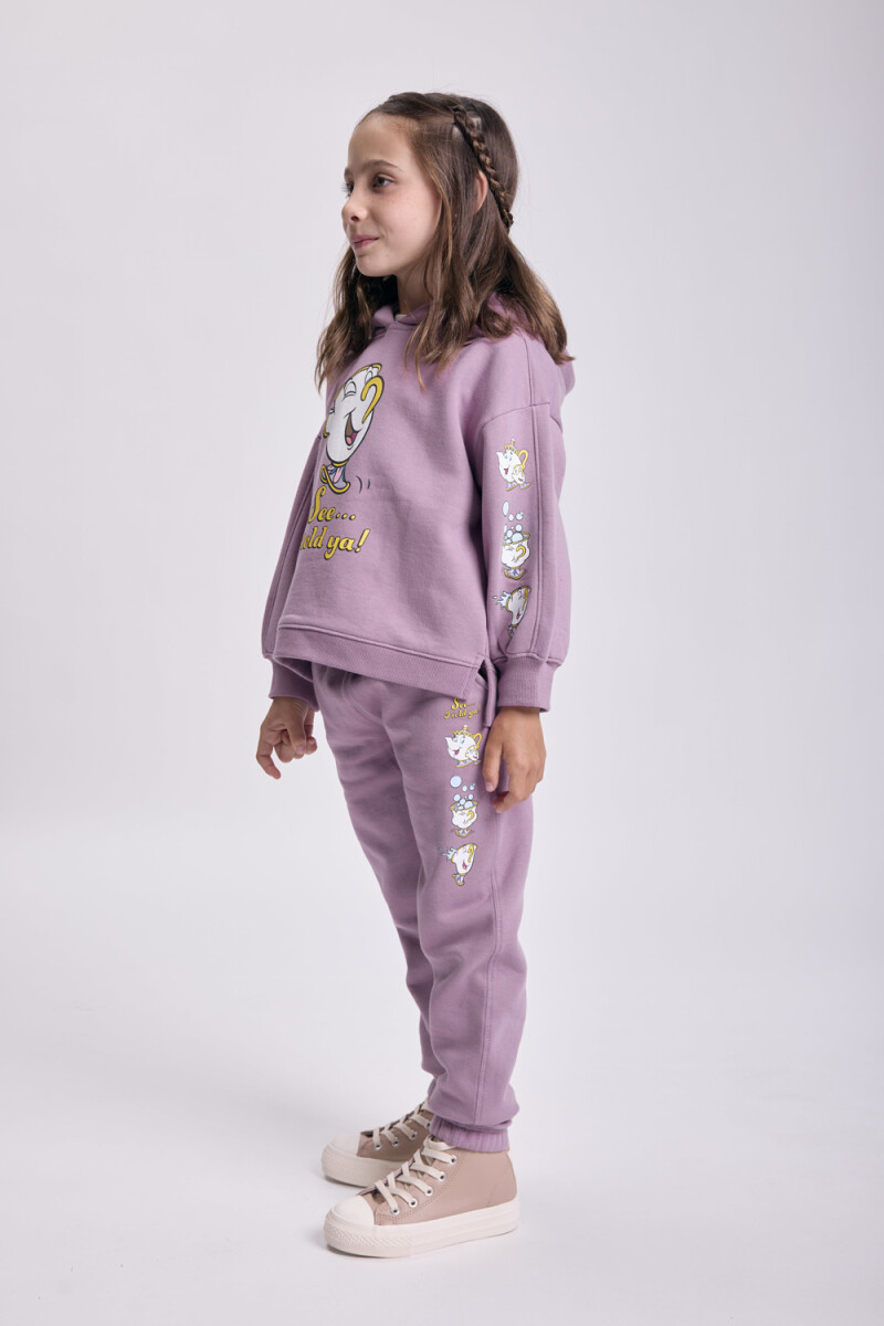 Pantalón deportivo jogger estampa Violeta