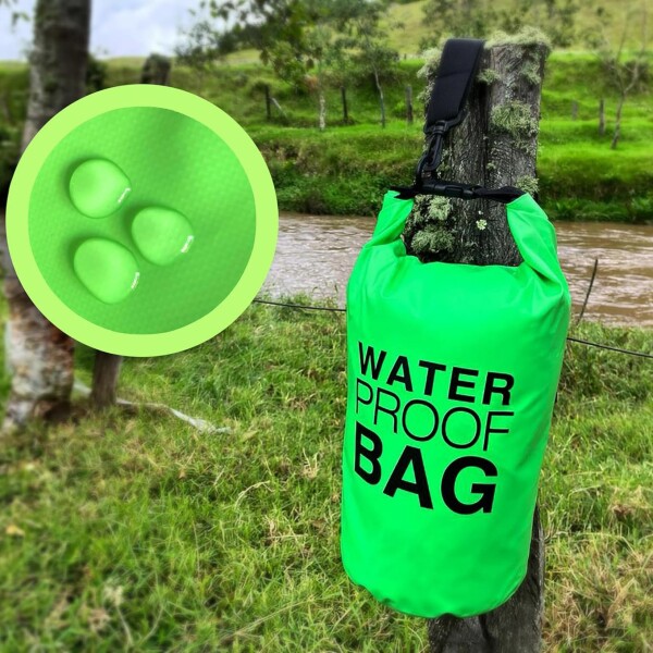 Bolso 2 Litros Celular Playa Piscina Impermeable Estanco Variante Color Verde