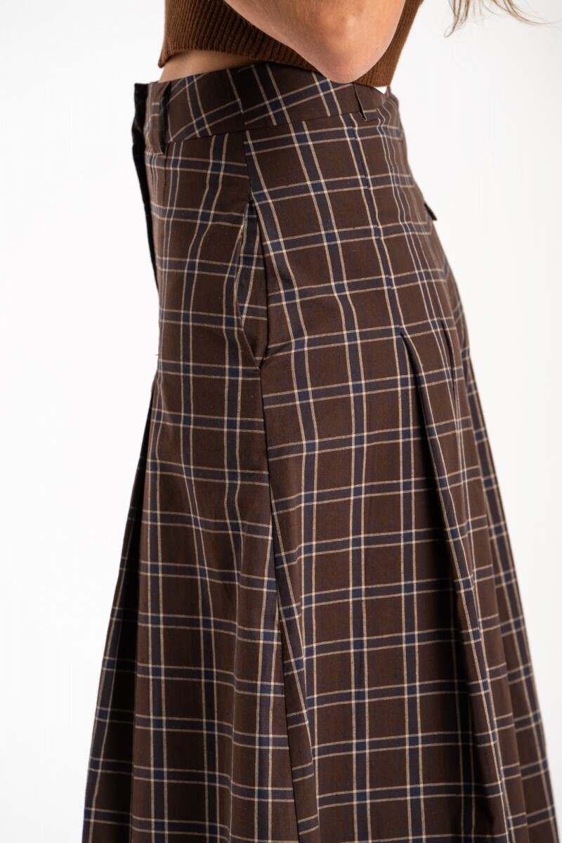 Pantalón Extra Wide Cuadros Marino