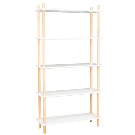 BIBLIOTECA SOFT MDF-Y-MADERA BLANCO 4 ESTANTES
