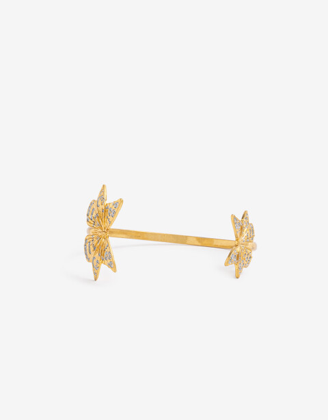 Brazaletes Metal Brazalete Mariposa - Dorado Oro Cepillado Mate